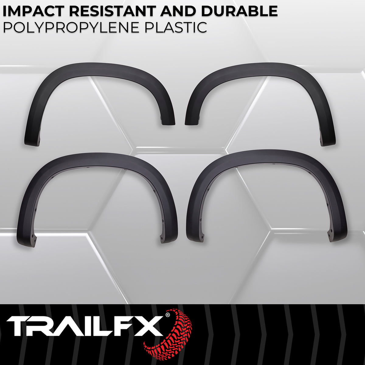 TrailFX Fender Flare For Chevrolet Silverado 1500 - Black Smooth Paintable Finish, Extended Tire Coverage, With (TFC3005OE)