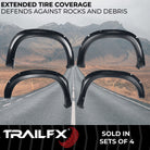 TrailFX Fender Flare For Chevrolet Silverado 1500, Chevrolet Silverado 1500 LTD - Injected Polypropylene, With Polished Stainless And Black (TFC3005S)