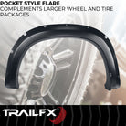 TrailFX Fender Flare For Chevrolet Silverado 1500, Chevrolet Silverado 1500 LTD - Injected Polypropylene, With Polished Stainless And Black (TFC3005S)