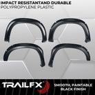 TrailFX Fender Flare For Chevrolet Silverado 1500, Chevrolet Silverado 1500 LTD - Injected Polypropylene, With Polished Stainless And Black (TFC3005S)