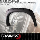 TrailFX Fender Flare For Dodge Ram 1500, Dodge Ram 2500, Dodge Ram 3500 - Injected Polypropylene, With Polished Stainless And Black (TFD3001S)