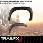 TrailFX Fender Flare For Dodge Ram 1500, Dodge Ram 2500, Dodge Ram 3500 - Injected Polypropylene, With Polished Stainless And Black (TFD3001S)
