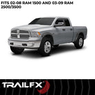 TrailFX Fender Flare For Dodge Ram 1500, Dodge Ram 2500, Dodge Ram 3500 - Injected Polypropylene, With Polished Stainless And Black (TFD3001S)