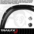 TrailFX Fender Flare For Dodge Ram 1500, Ram 1500, Ram 1500 Classic - Injected Polypropylene, With Polished Stainless And Black (TFD3002S)