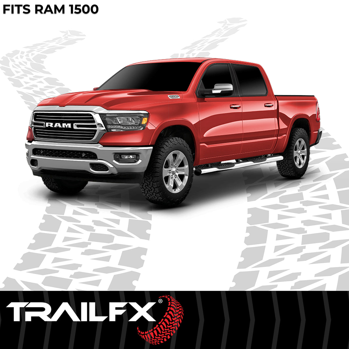TrailFX Fender Flare For Ram 1500 - Black Smooth Paintable Finish, Extended Tire Coverage, With (TFD3005OE)