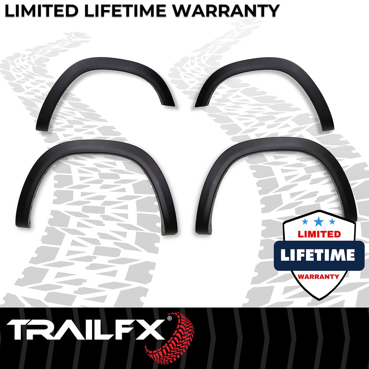 TrailFX Fender Flare For Ram 1500 - Black Smooth Paintable Finish, Extended Tire Coverage, With (TFD3005OE)