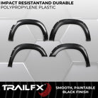 TrailFX Fender Flare For Ram 1500 - Injected Polypropylene, With Polished Stainless And Black (TFD3005S)