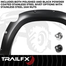 TrailFX Fender Flare For Ram 1500 - Injected Polypropylene, With Polished Stainless And Black (TFD3005S)