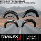 TrailFX Fender Flare For Ford F-150 - Injected Polypropylene, With Polished Stainless And Black (TFF3002S)