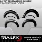 TrailFX Fender Flare For Ford F-150 - Injected Polypropylene, With Polished Stainless And Black (TFF3002S)