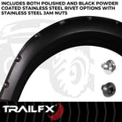 TrailFX Fender Flare For Ford F-150 - Injected Polypropylene, With Polished Stainless And Black (TFF3002S)