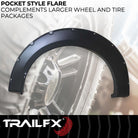 TrailFX Fender Flare For Ford F-150 - Injected Polypropylene, With Polished Stainless And Black (TFF3003S)
