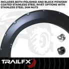 TrailFX Fender Flare For Ford F-150 - Injected Polypropylene, With Polished Stainless And Black (TFF3003S)