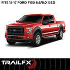 TrailFX Fender Flare For Ford F-150 - Injected Polypropylene, With Polished Stainless And Black (TFF3003S)