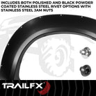 TrailFX Fender Flare For Ford F-250 Super Duty, Ford F-350 Super Duty - Injected Polypropylene, With Polished Stainless And Black (TFF3005S)