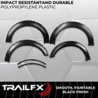 TrailFX Fender Flare For Ford F-150 - Injected Polypropylene, With Polished Stainless And Black (TFF3006S)