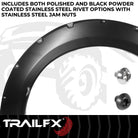TrailFX Fender Flare For Ford F-150 - Injected Polypropylene, With Polished Stainless And Black (TFF3006S)