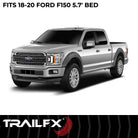 TrailFX Fender Flare For Ford F-150 - Injected Polypropylene, With Polished Stainless And Black (TFF3006S)