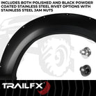 TrailFX Fender Flare For Ford F-250 Super Duty, Ford F-350 Super Duty, Ford F-450 Super Duty - Injected Polypropylene, With Polished Stainless And Black (TFF3007S)