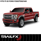 TrailFX Fender Flare For Ford F-250 Super Duty, Ford F-350 Super Duty, Ford F-450 Super Duty - Injected Polypropylene, With Polished Stainless And Black (TFF3007S)
