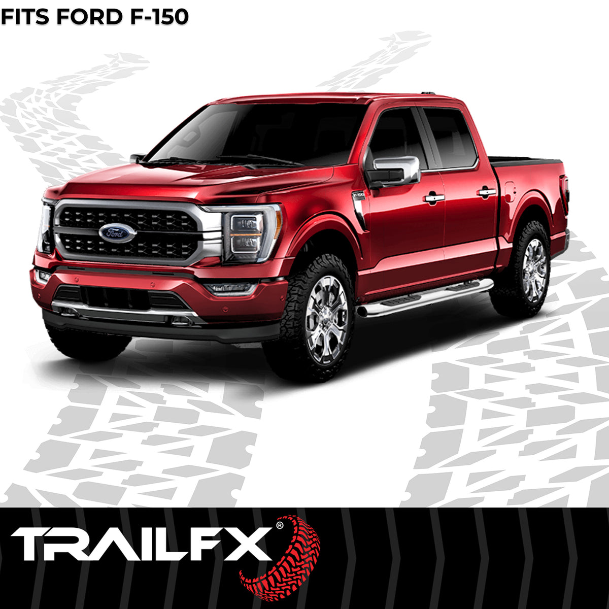 TrailFX Fender Flare For Ford F-150 - Extended Tire Coverage, With Stainless Steel Hardware Kit (TFF3011OE)