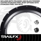 TrailFX Fender Flare For Ford F-150 - Injected Polypropylene, With Polished Stainless And Black (TFF3011S)