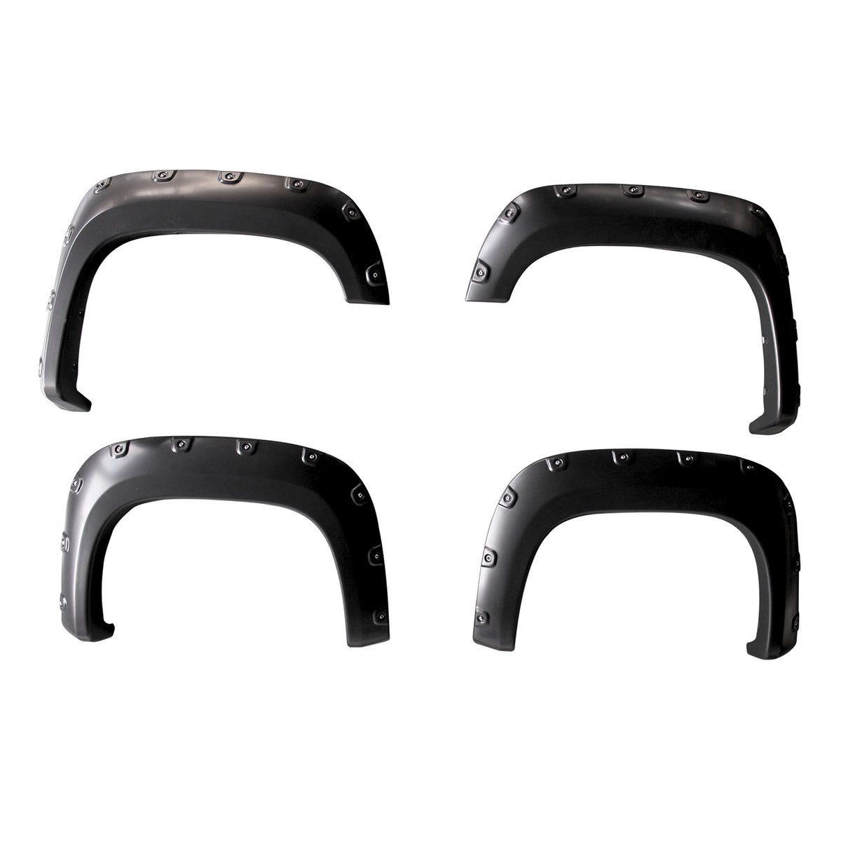 TrailFX Fender Flare For GMC Sierra 1500 - Injected Polypropylene, With Polished Stainless And Black (TFG3001S)
