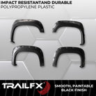 TrailFX Fender Flare For GMC Sierra 1500 - Injected Polypropylene, With Polished Stainless And Black (TFG3001S)