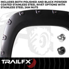 TrailFX Fender Flare For GMC Sierra 1500 - Injected Polypropylene, With Polished Stainless And Black (TFG3001S)