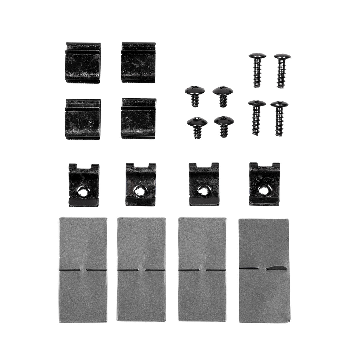 TrailFX Fender Flare Hardware Kit For Chevrolet Silverado 1500, Chevrolet Silverado 2500 HD, Chevrolet Silverado 3500 HD - With Four Short Black Metal U Clips/ Four Black Metal S (TFHKC01)