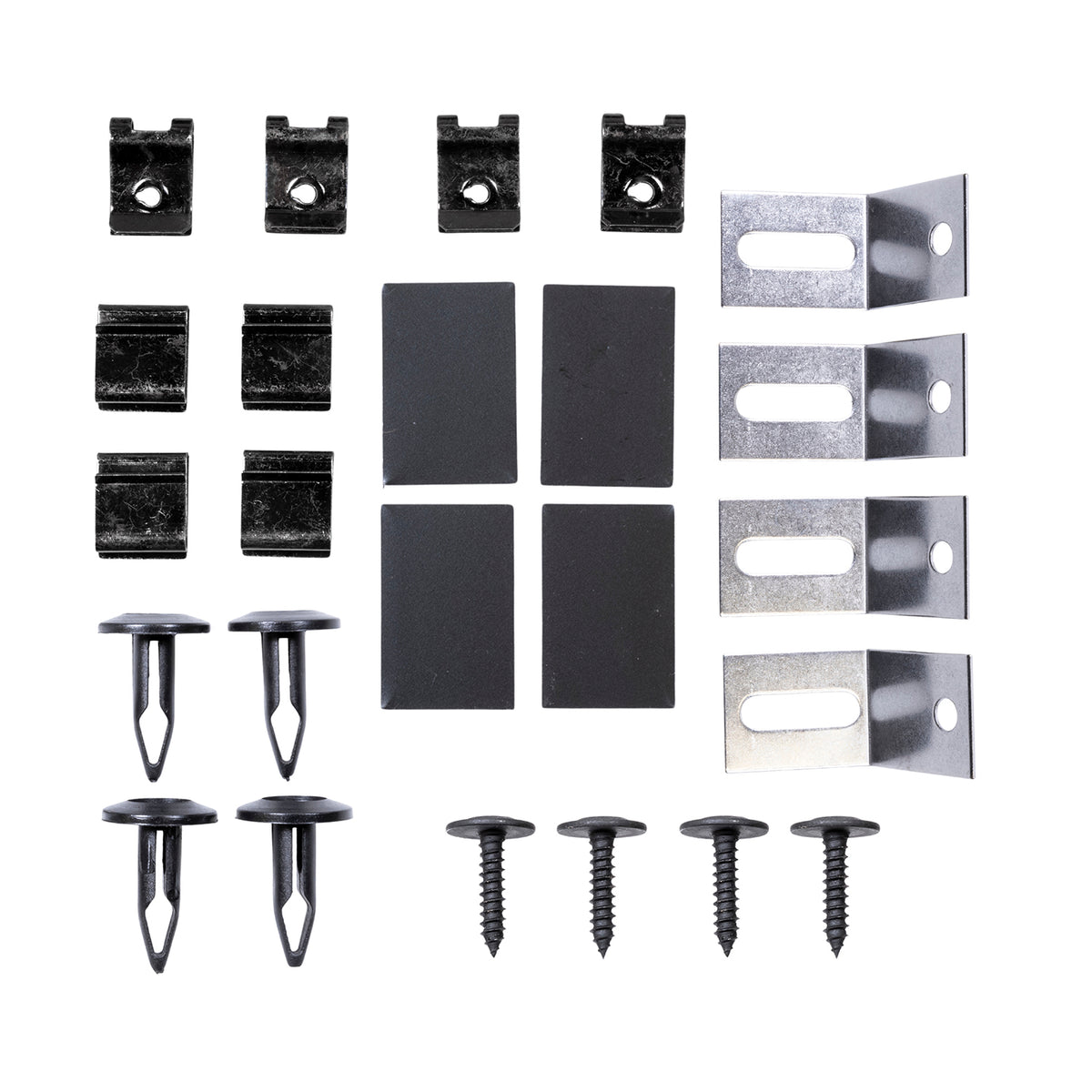 TrailFX Fender Flare Hardware Kit For Ford F-150, Lincoln Mark LT - With Four Short Black Metal U Clips/ Four Black Metal S (TFHKF01)