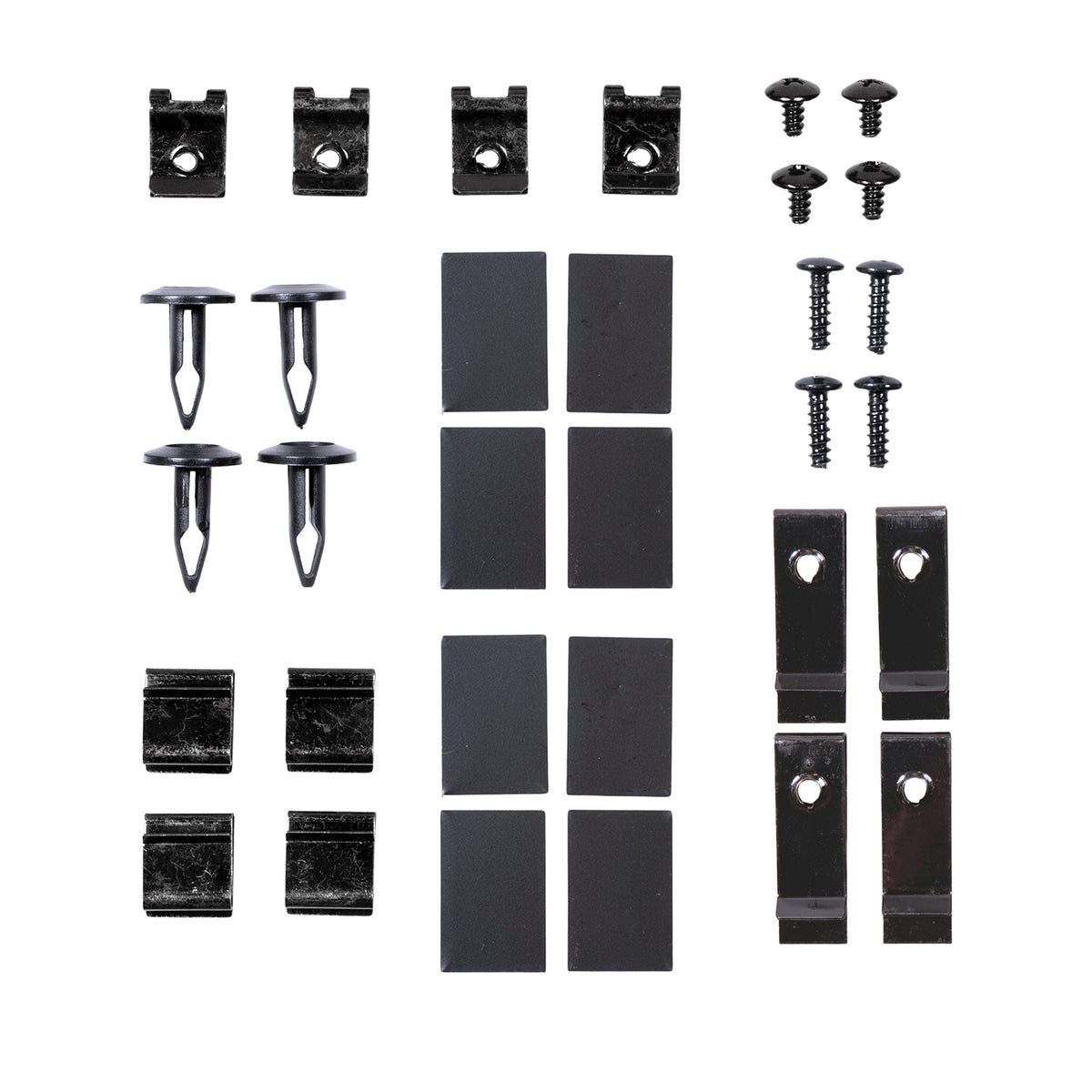 TrailFX Fender Flare Hardware Kit For Ford F-150 - With Four Long Blk Metal U Clips/ Four Blk Metal S Clips/ (TFHKF03)