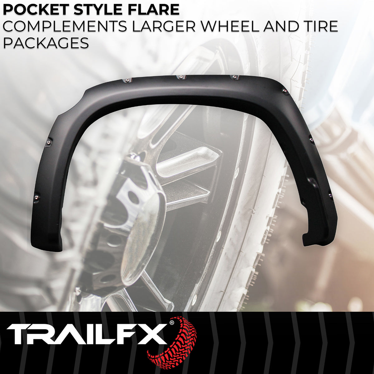 TrailFX Fender Flare For Toyota Tundra - Extended Tire Coverage, Injected Polypropylene, With (TFT3002S)