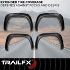 TrailFX Fender Flare For Toyota Tundra - Extended Tire Coverage, With Polished Stainless And Black (TFT3004S)