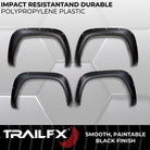 TrailFX Fender Flare For Toyota Tundra - Extended Tire Coverage, With Polished Stainless And Black (TFT3004S)