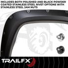 TrailFX Fender Flare For Toyota Tundra - Extended Tire Coverage, With Polished Stainless And Black (TFT3004S)