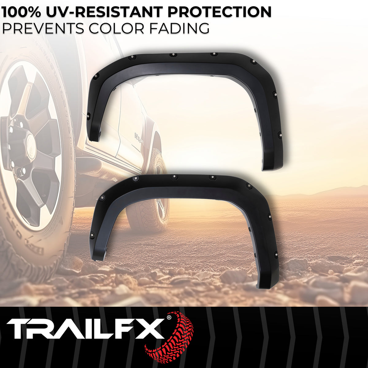 TrailFX Fender Flare For Toyota Tacoma - Black Smooth Paintable Finish, Injected Polypropylene, 5.7 (TFT3005S)