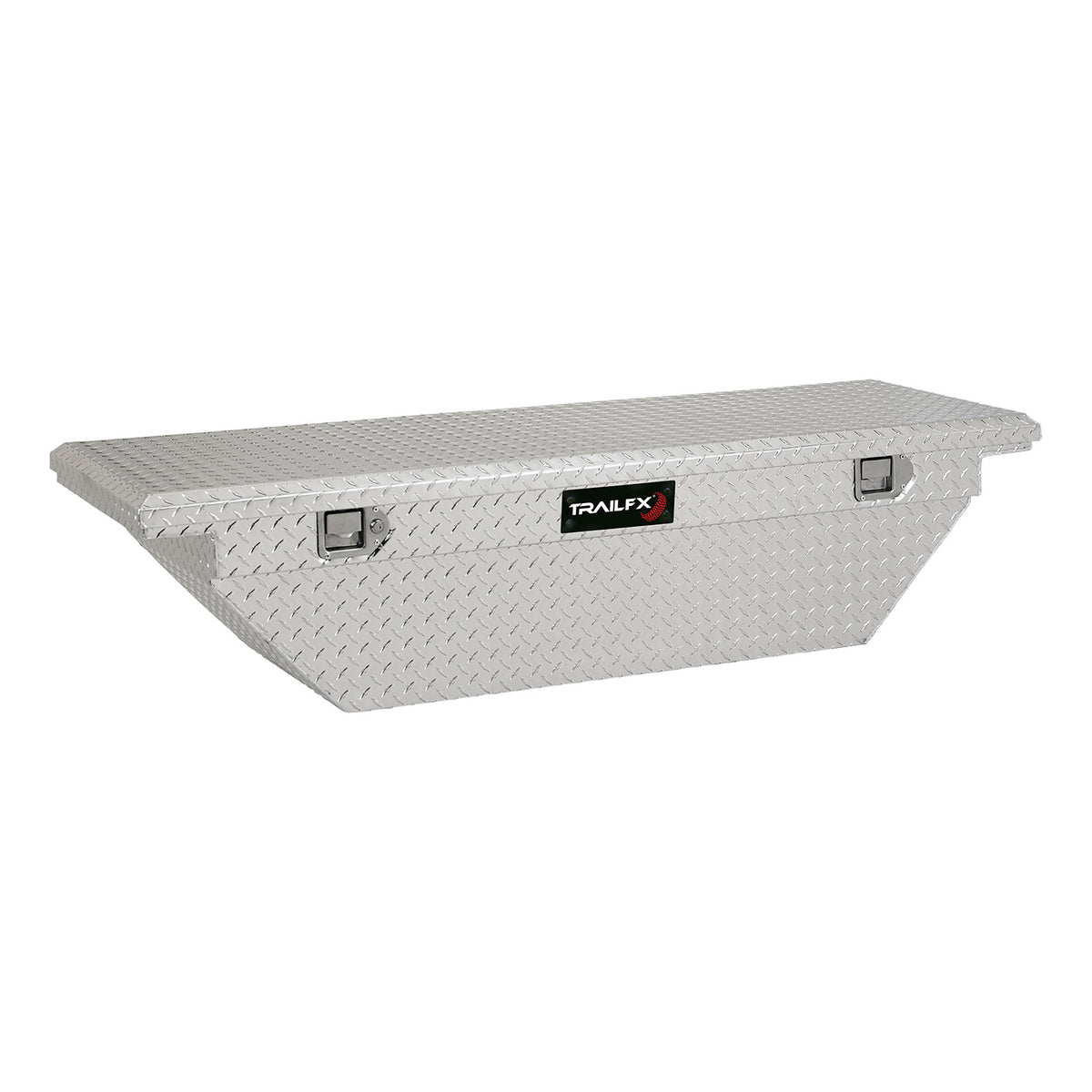 TrailFX Truck Tool Box - Crossover Angled Single Lid With Struts Diamond Tread (120601)