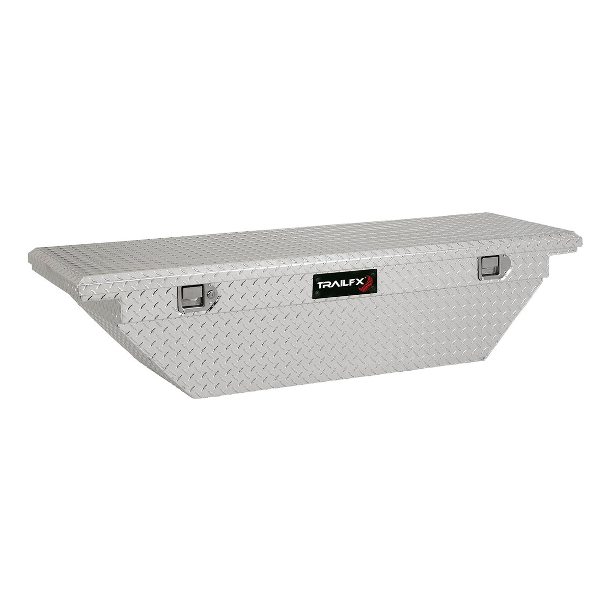TrailFX Truck Tool Box - Crossover Angled Single Lid With Struts Diamond Tread (120631)