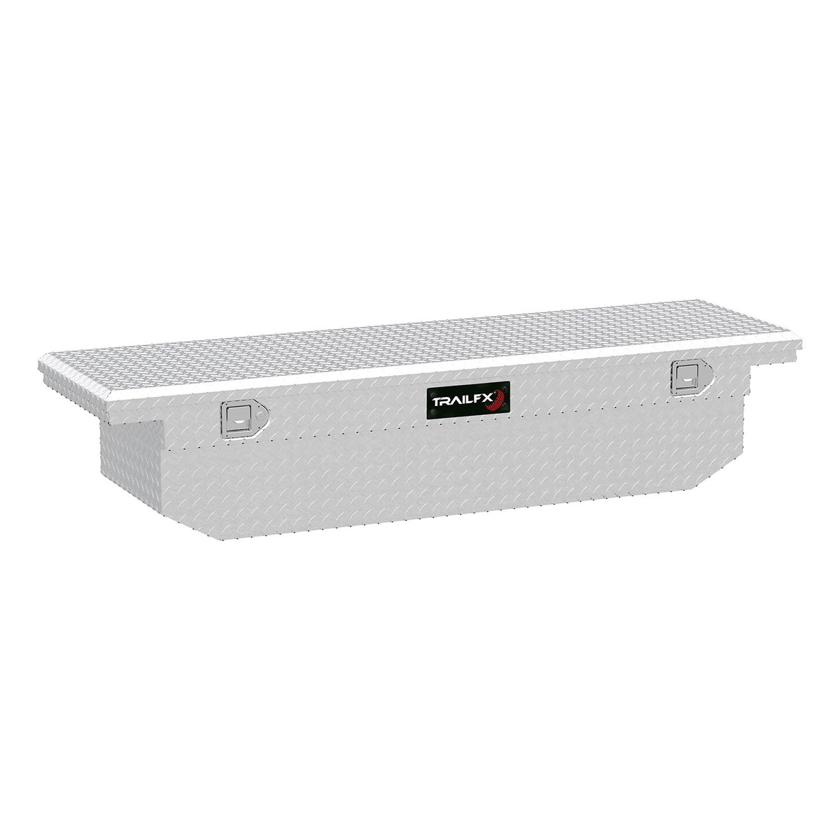 TrailFX Truck Tool Box - Crossover- LP Single Lid With Struts Diamond Tread Bright (120701)