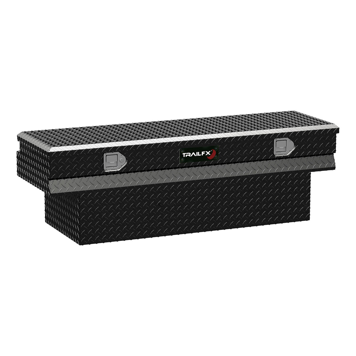 TrailFX Truck Tool Box - Notched Chest Single Lid With Struts Diamond Tread Black (152602)