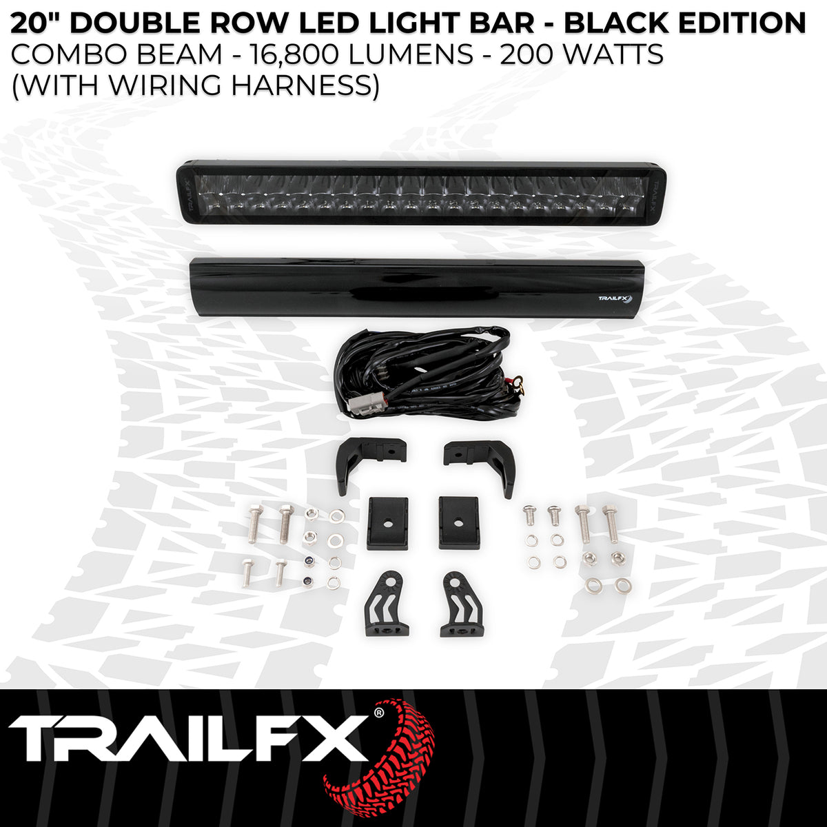 TrailFX Light Bar - 200 Watt Blubs Amp Draw 14.6 AMP At 12 Volts, 8 Degree Spot (20DRBKCM)