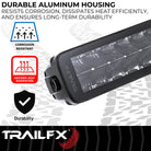 TrailFX Light Bar - 200 Watt Blubs Amp Draw 14.6 AMP At 12 Volts, 8 Degree Spot (20DRBKCM)