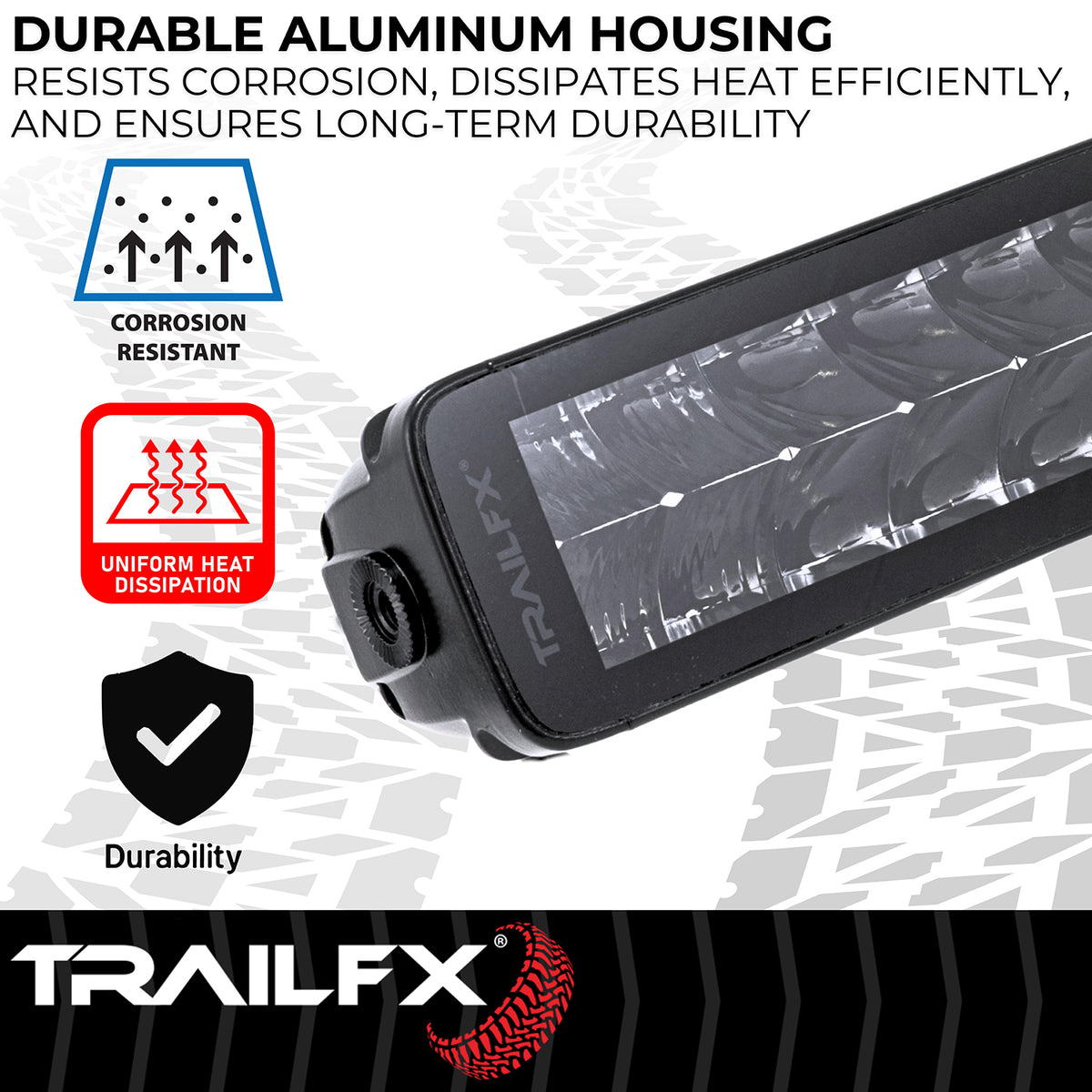 TrailFX Light Bar - 200 Watt Blubs Amp Draw 14.6 AMP At 12 Volts, 8 Degree Spot (20DRBKCM)