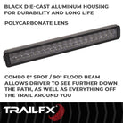 TrailFX Light Bar - 8 Degree Spot/ 90 Degree Flood Beam Combination, 15400 Raw/ (20DRSCMB)
