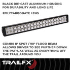 TrailFX Light Bar - 8 Degree Spot/ 90 Degree Flood Beam Combination, 16800 Raw/ (20DRSCM)
