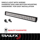 TrailFX Light Bar - 8 Degree Spot/ 90 Degree Flood Beam Combination, 16800 Raw/ (20DRSCM)