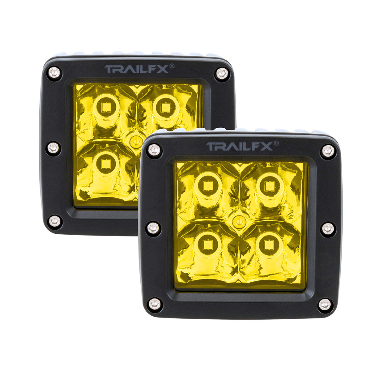 TrailFX Driving Light - 3 Inch Square, 20 Watt Blubs Amp Draw 1.2 AMP At 12 Volts (2X2AMS2)