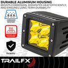 TrailFX Driving Light - 3 Inch Square, 20 Watt Blubs Amp Draw 1.2 AMP At 12 Volts (2X2AMS2)