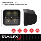 TrailFX Driving Light - 90 Degree Flood Beam, 2400 Raw Lumens/ 1500 Effective (2X2CFBKPR)